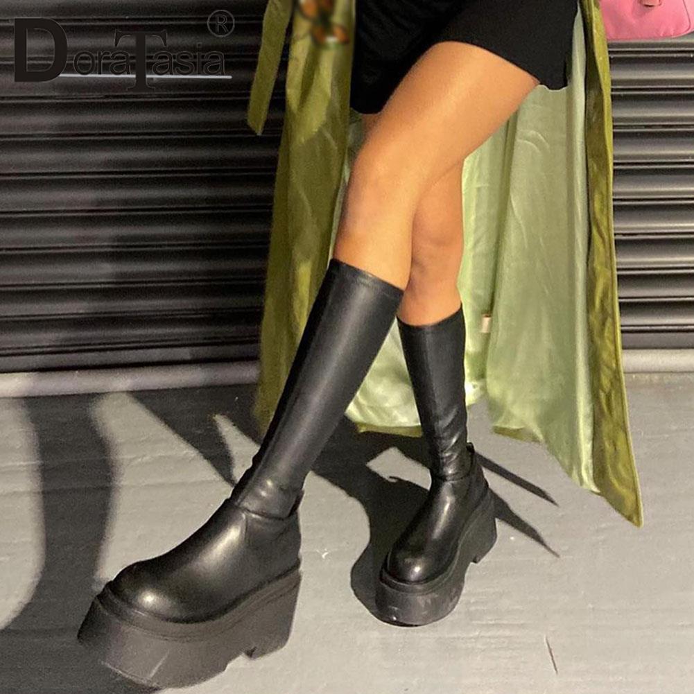 Ladies Chunky High Heels Boots Fashion Platform Boots