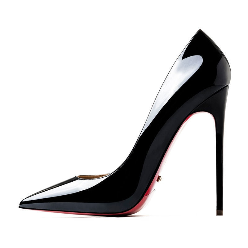 Red Luxury Brand Women Red Pumps Pointed Toe Thin Heel High Heels
