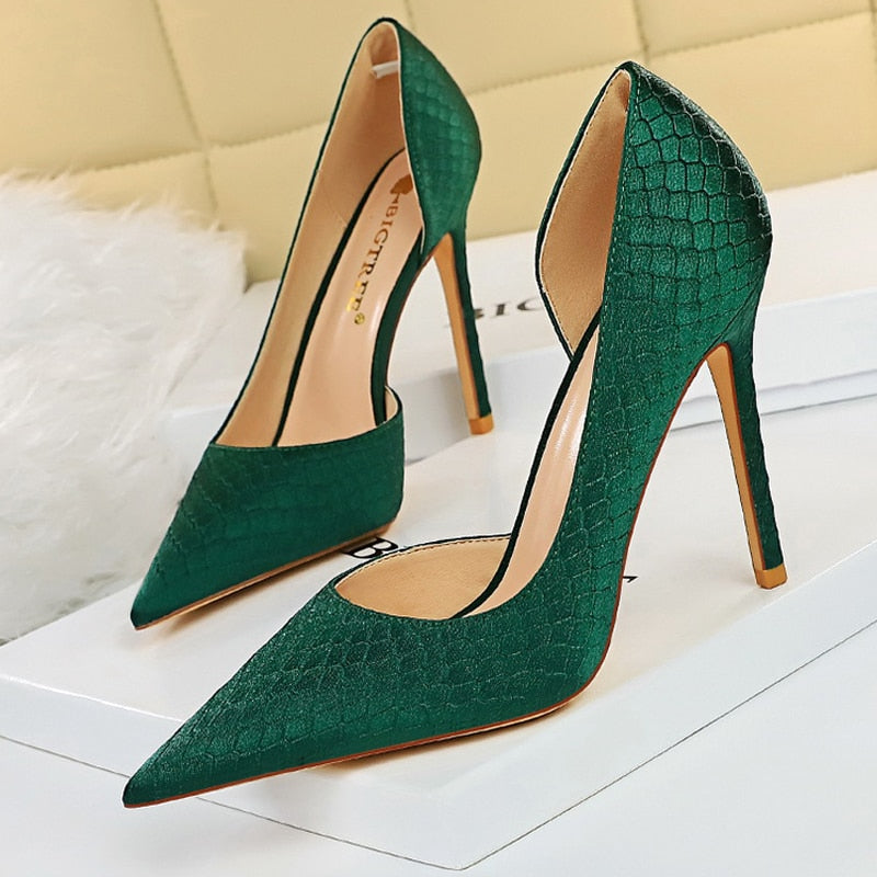 New Snake Pattern Women Pumps Sexy High Heels Party Shoes Stiletto