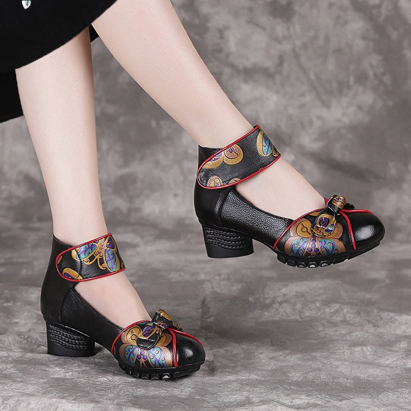 2023 Spring Autumn New Retro Genuine Leather Platform Shoes Women Soft Bottom Shoes Women Designers