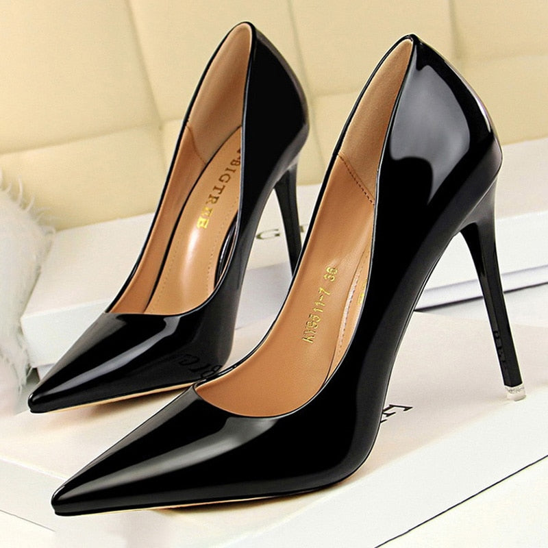 Patent Leather High Heels Wedding Shoes  Stiletto