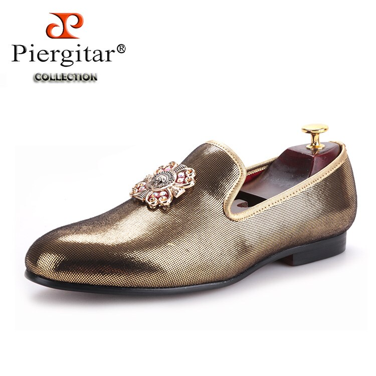 Gold cross Charm Party and wedding men dress shoe loafers