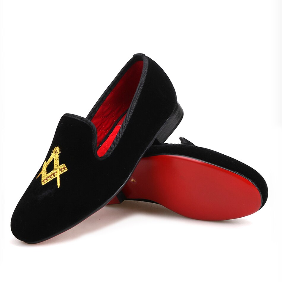 Velvet Shoes Red cotton comfortably insole Party and birthday Loafers