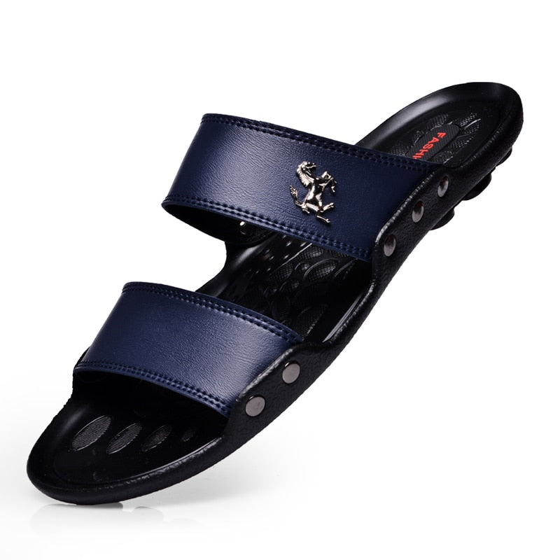 Casual Famous Brand Men Sandals Shoes Slippers Summer Flip Flops Beach Men Shoes Leather
