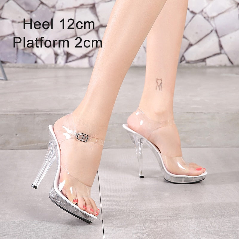 Crystal Show Stripper Heels Clear  Platforms High Heels Sandals