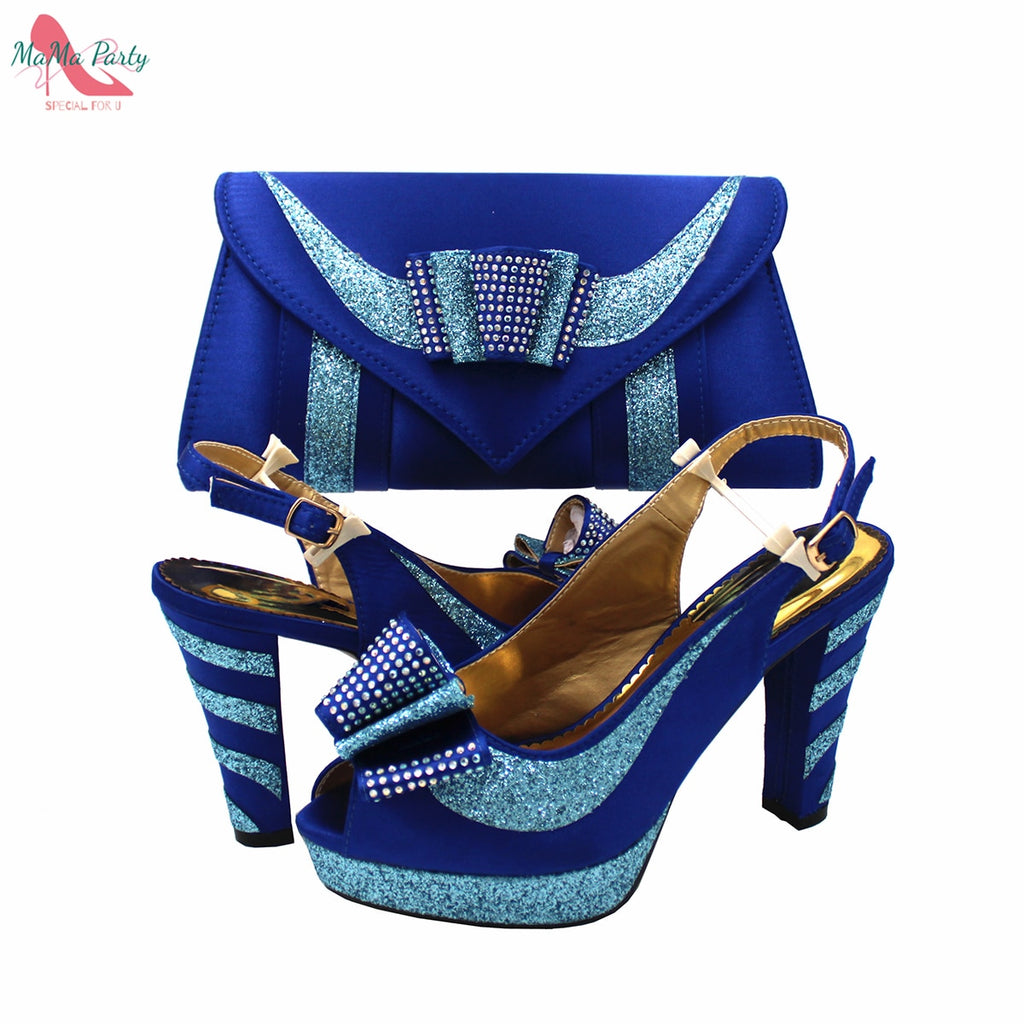 Slingbacks Sandals with Platform iAfrican Women Shoes and Bag Set