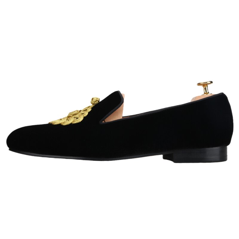 Golden Rope Decoration Loafers For Party And Wedding Leather Insole