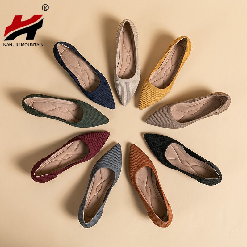 High Heels Simple Solid Color Knitting Woman Shoes Spring Autumn Latex Insole