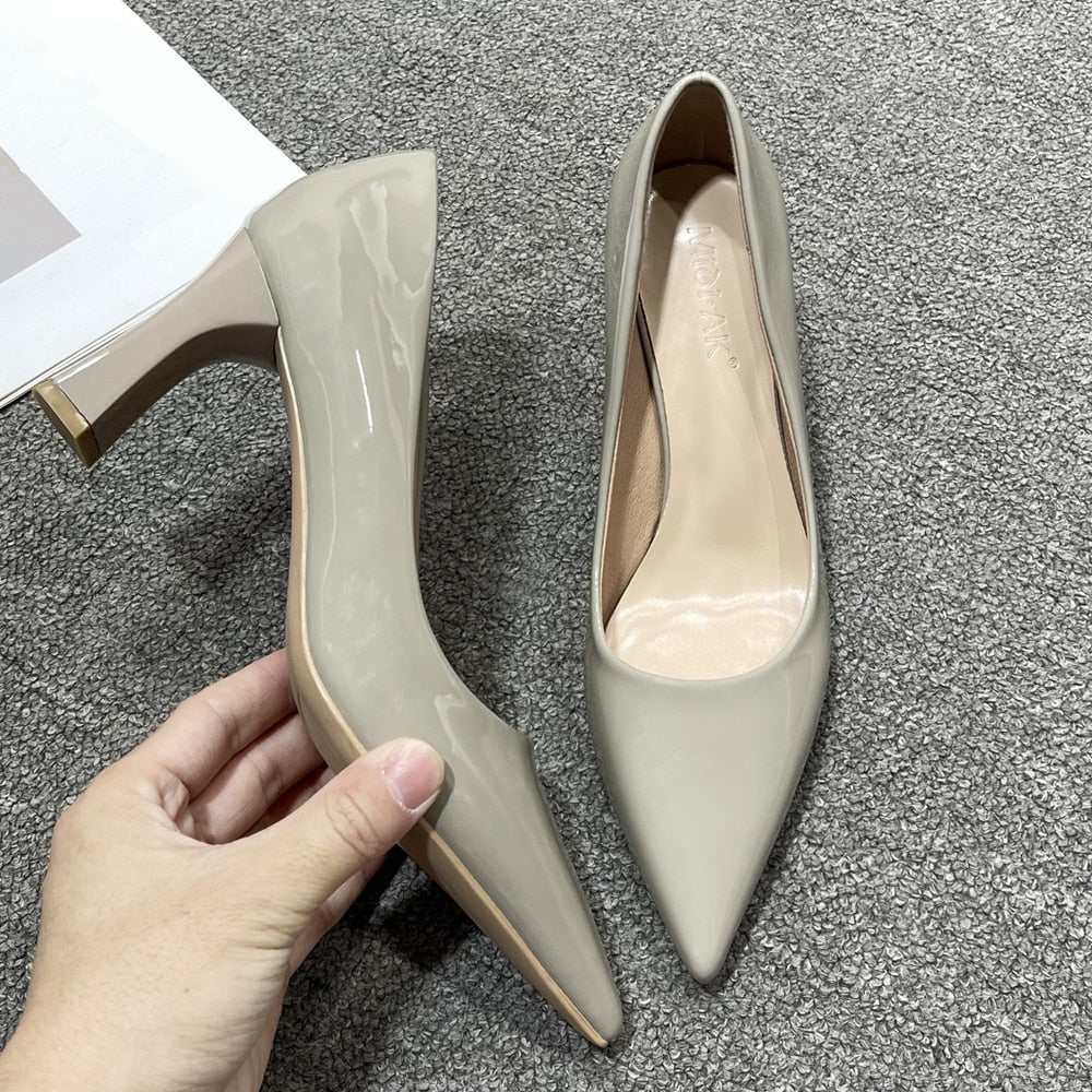 White Black Red Gold High Heels Shoes Women Fashion Pointed Toe Office Party Work Dress Pumps