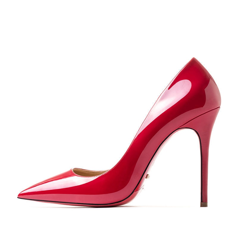 Red Luxury Brand Women Red Pumps Pointed Toe Thin Heel High Heels