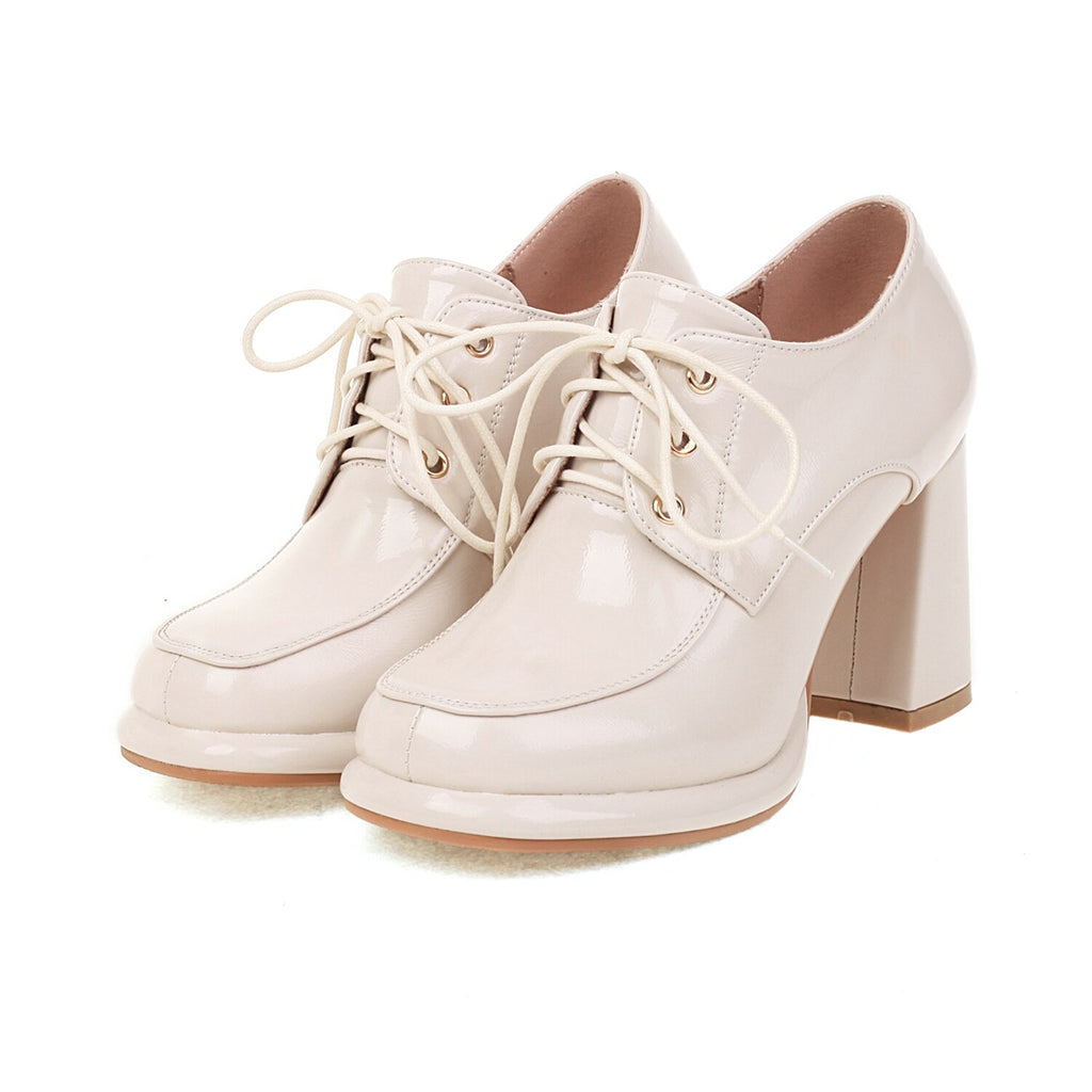 Lace up Thick heel Platform shoes