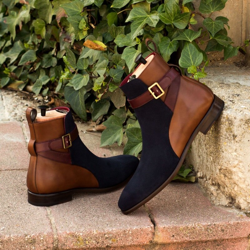 British Style Ankle Boots Classic Matching Buckle Business Shoes