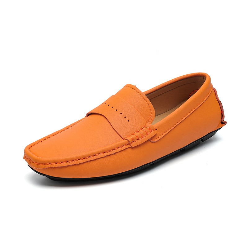 Penny Loafers Genuine Leather Fashion Moccasin Driving Shoes Casual Slip On Flats Boat Shoes