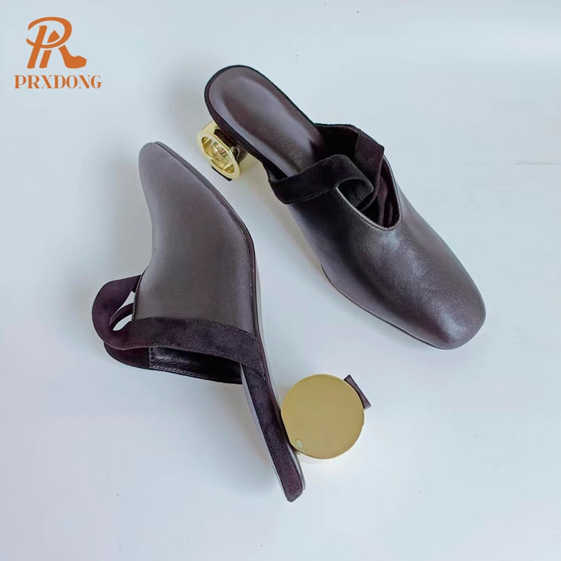 Classics Cross-tied Genuine Leather Round Toe Platform Med Heels Retro Dress Pump