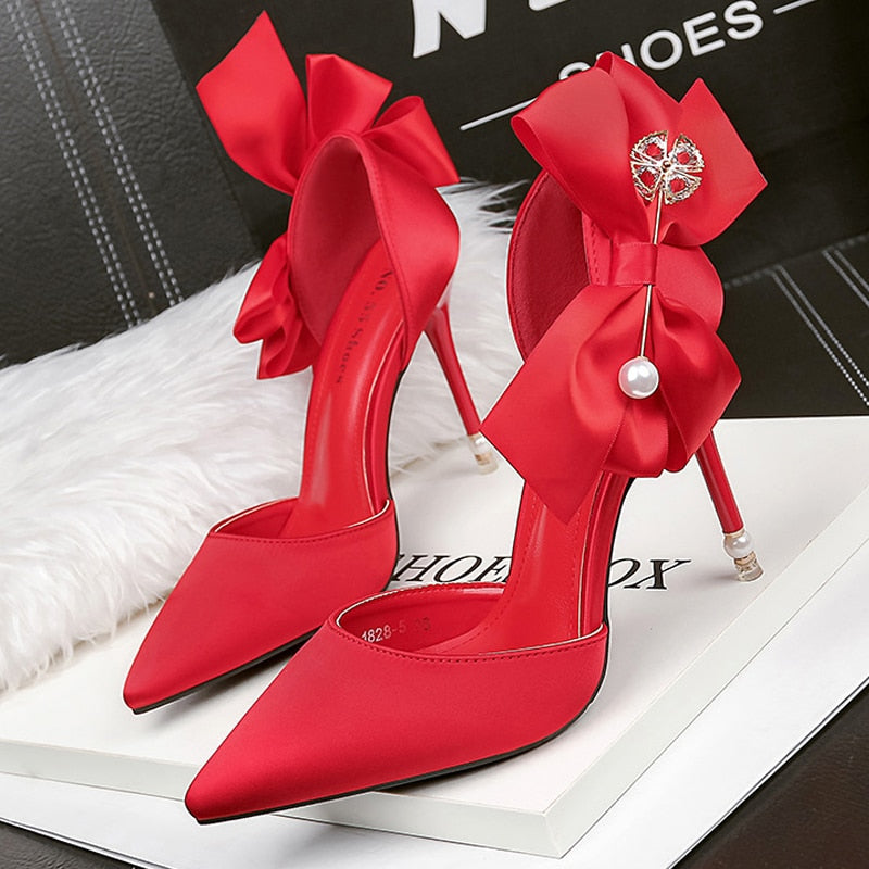 Bow-knot Women Pumps Designer Shoes High Heels Sandals