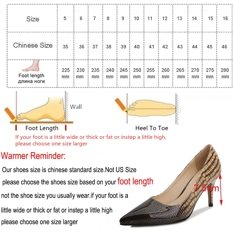 Pump High Heels Snake Print Women Shoes Dropship Fashion Sexy Pointed Toe Large Size 35-46 Shoes Stitching