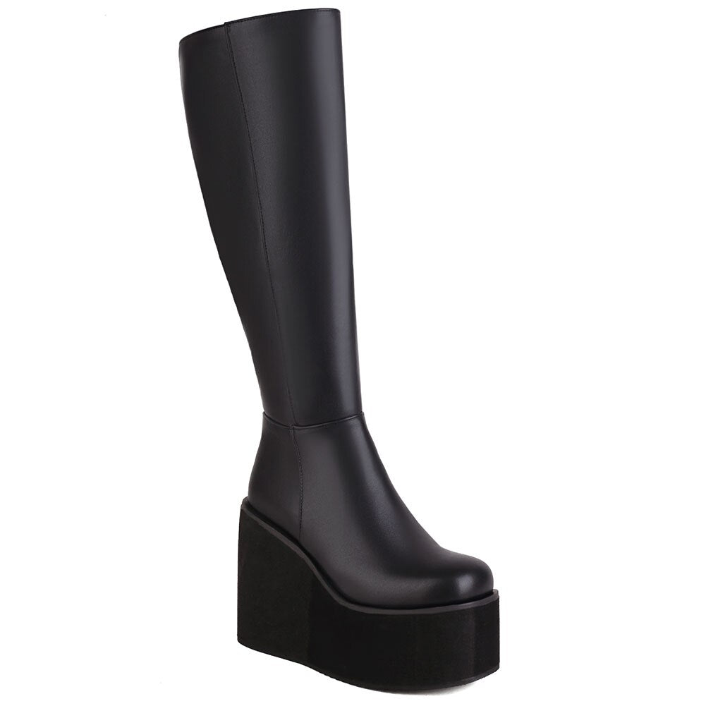 Brand New Female Platform Knee High Boots Fashion Heart Wedges High Heels boot