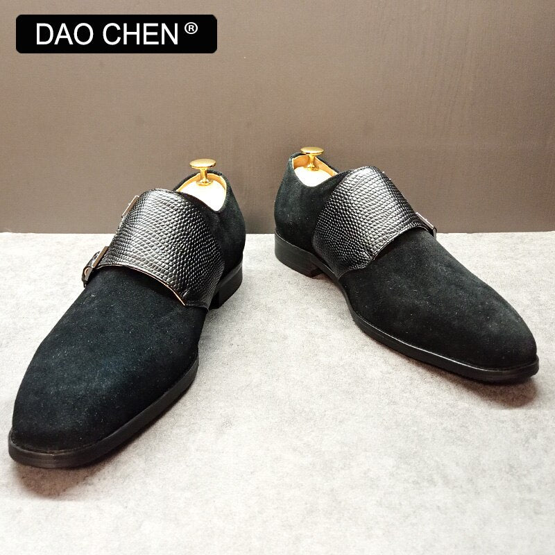 LUXURY BRAND MEN LOAFERS SHOES DOUBLE MONK SHOES LEATHER FASHION CASUAL MEN DRESS SHOES BLACK BROWN OFFICE WEDDING SHOES FOR MEN