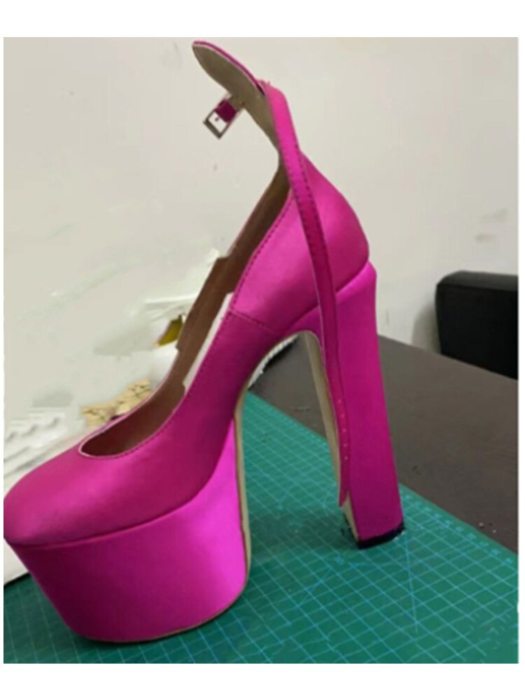 Chunky Heels Women Pumps Elegant Patent Leather Office Lady Shoes Luxury Brand High-heeled Female Platform Shoes Summer 2023 New