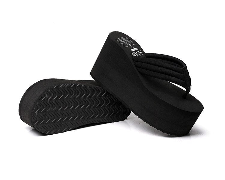 Newest Styel Women Flip Flops Comfortable Summer Casual Flip Flops Women Slippers Beach Style Non-slip Thick Bottom Wedges Shoes
