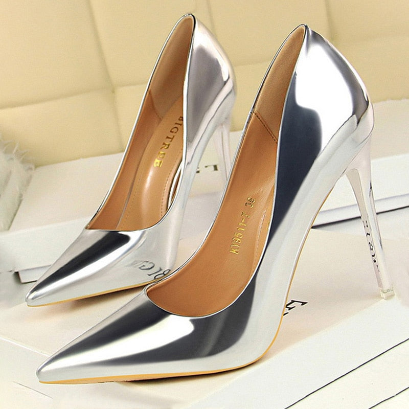 Patent Leather High Heels Wedding Shoes  Stiletto