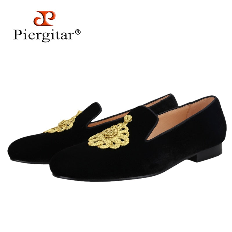 Golden Rope Decoration Loafers For Party And Wedding Leather Insole