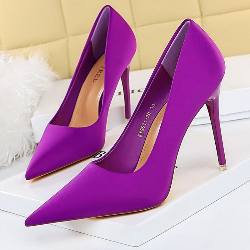 Satin  2023 New Purple High Heels Fashion Stiletto