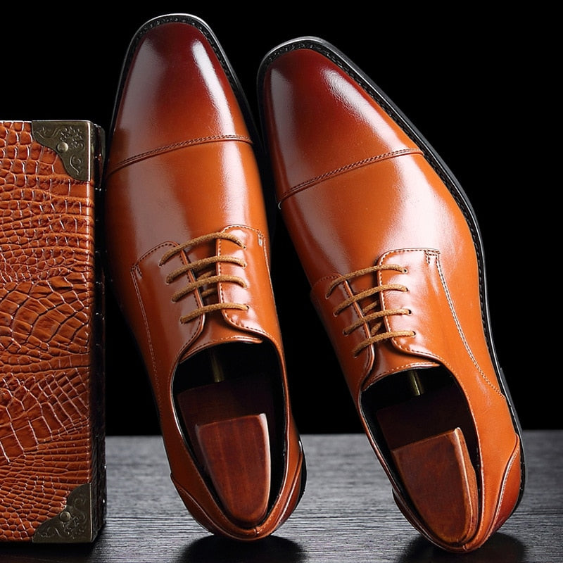 Retro Business Leather Shoe FlatsOxfords